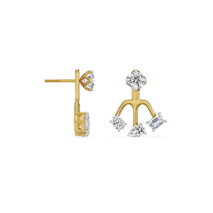 Back to Front Lab Grown Diamond Studs - perspective view