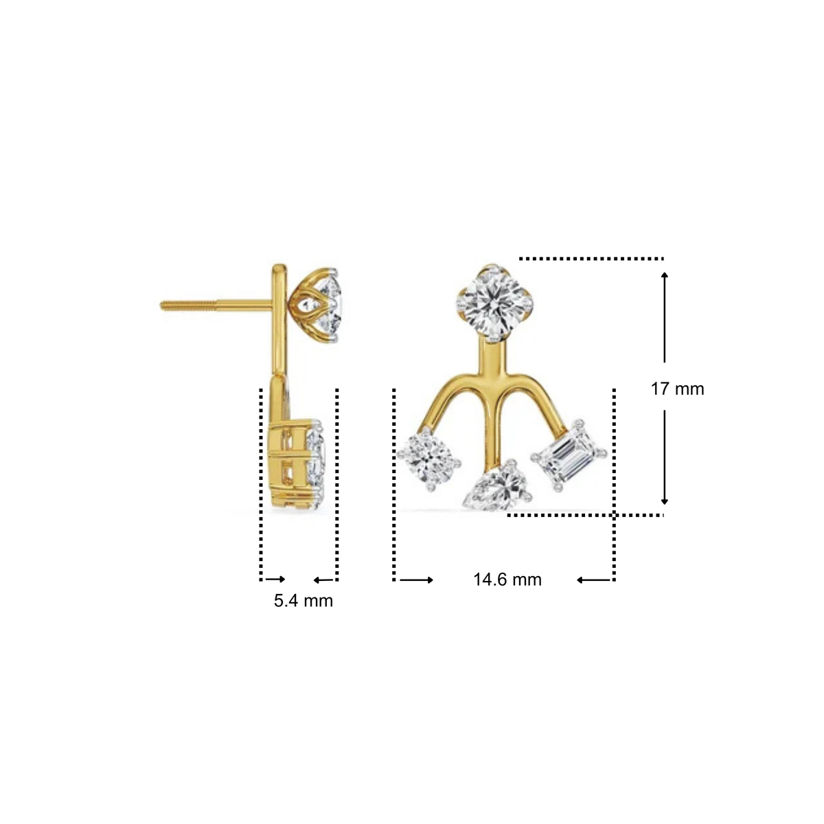 Back to Front Lab Grown Diamond Studs