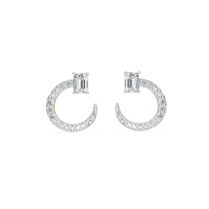 Emerald Bliss Lab Grown Diamond Hoops - front view