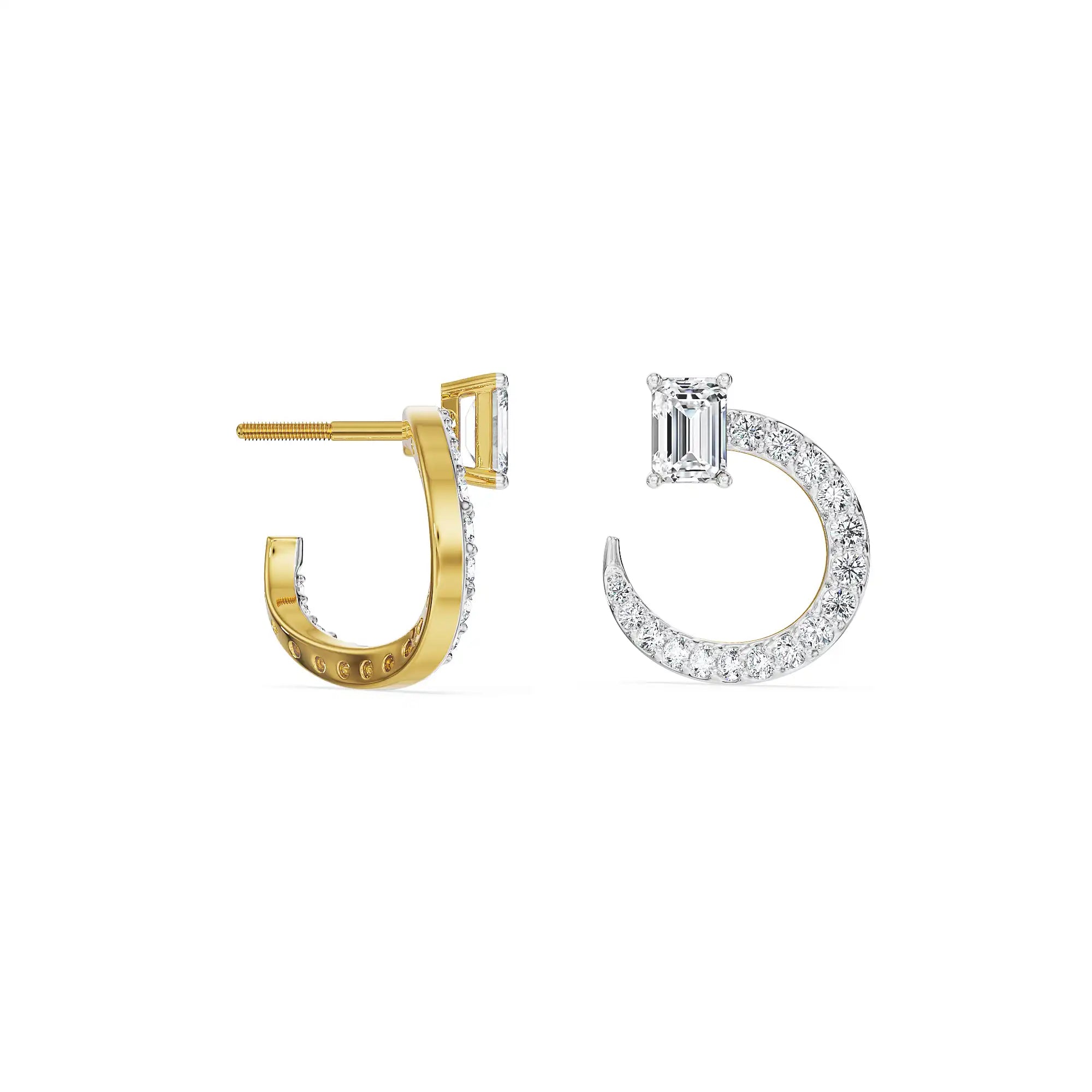 Emerald Bliss Lab Grown Diamond Hoops - perspective view