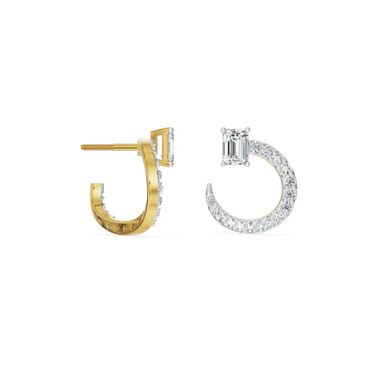 Emerald Bliss Lab Grown Diamond Hoops - perspective view