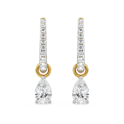 Perfect Pear Lab Grown Diamond Hoops - front view