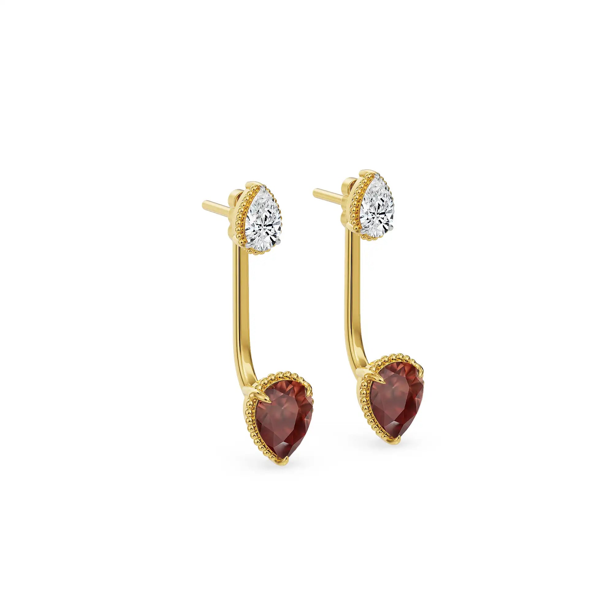 Ruby Rain Lab Grown Diamond Earrings - side view