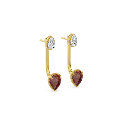 Ruby Rain Lab Grown Diamond Earrings - side view