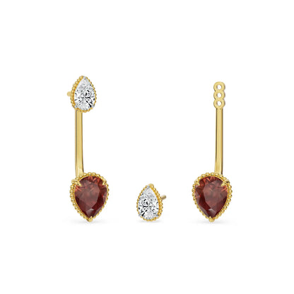 Ruby Rain Lab Grown Diamond Earrings - perspective view