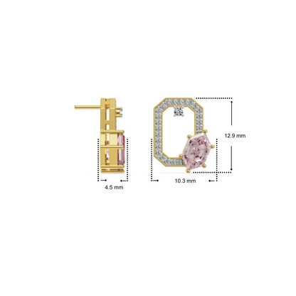 Crimson Poise Lab Grown Diamond Earrings