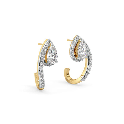 Axis Spark Lab Grown Diamond Earrings - side view