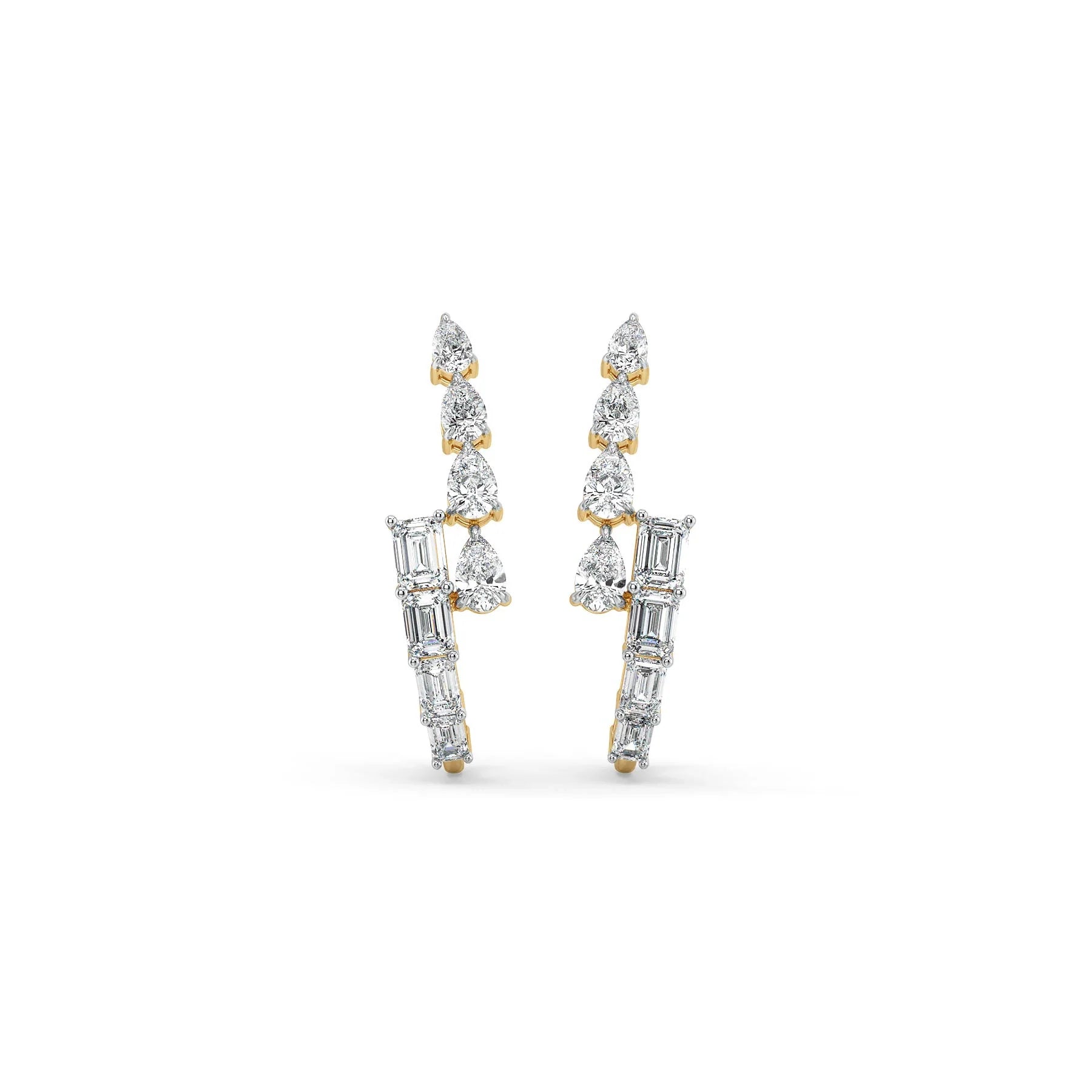 Axis Spark Lab Grown Diamond Earrings - front view in 9KT