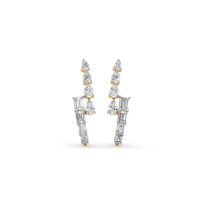Axis Spark Lab Grown Diamond Earrings - front view in 9KT