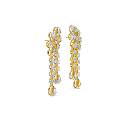 Lush Bloom Lab Grown Diamond Earrings - side view