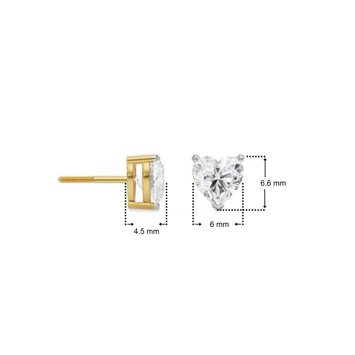 0.5 CT Sweetheart Lab Grown Diamond Studs