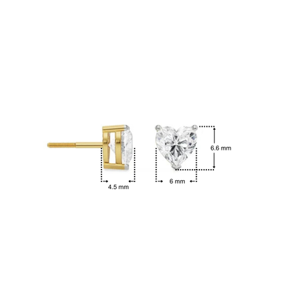 0.5 CT Sweetheart Lab Grown Diamond Studs