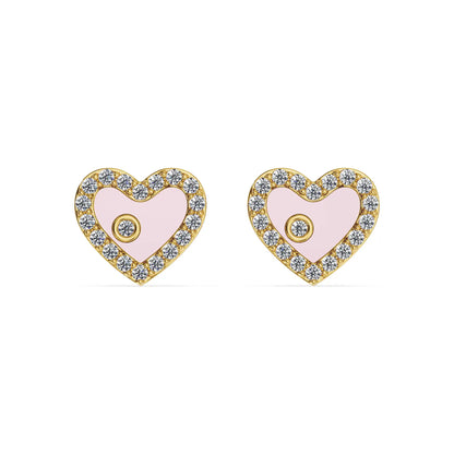 Little Heart Lab Grown Diamond Studs - front view