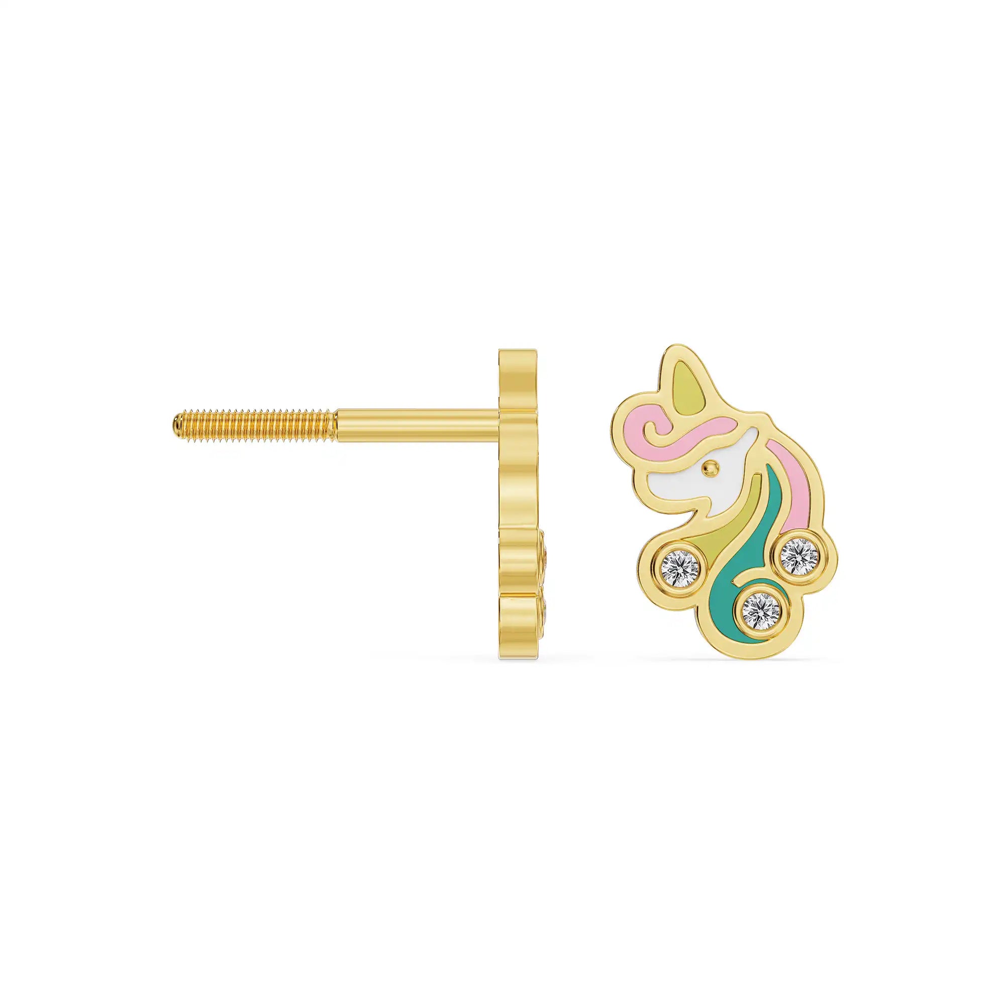 Unicorn Dream Lab Grown Diamond Studs - perspective view