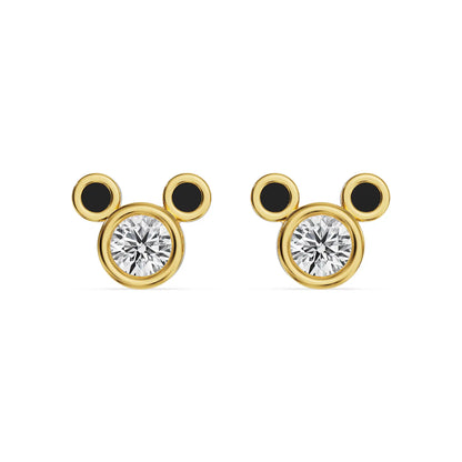 Minnie Lab Grown Diamond Studs - front view in 9KT