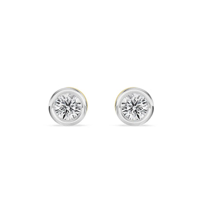 Twinkle Dots Lab Grown Diamond Studs - front view in 9KT