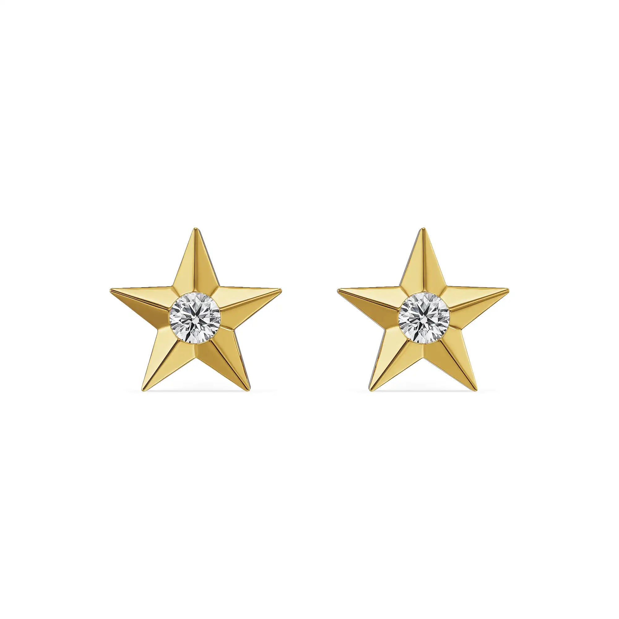 Starry Night Lab Grown Diamond Studs - front view in 9KT