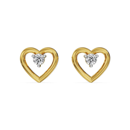 Playful Heart Lab Grown Diamond Studs - front view