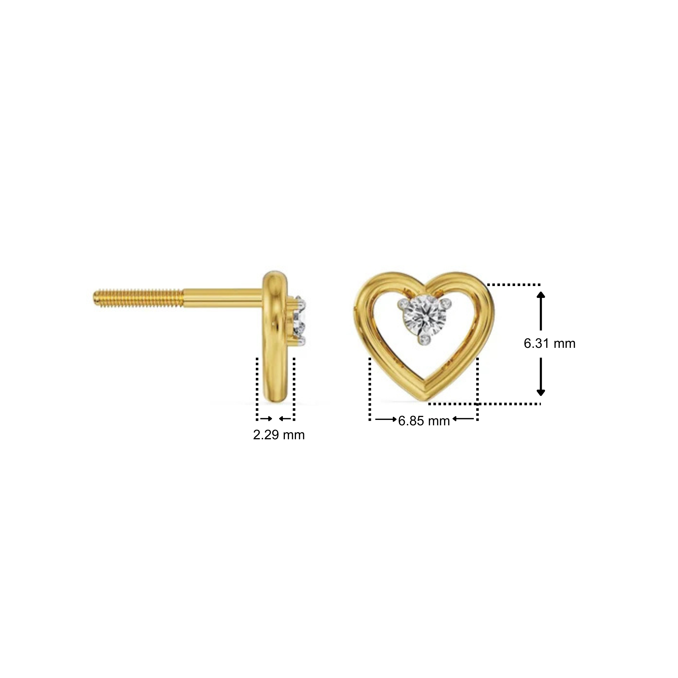 Playful Heart Lab Grown Diamond Studs