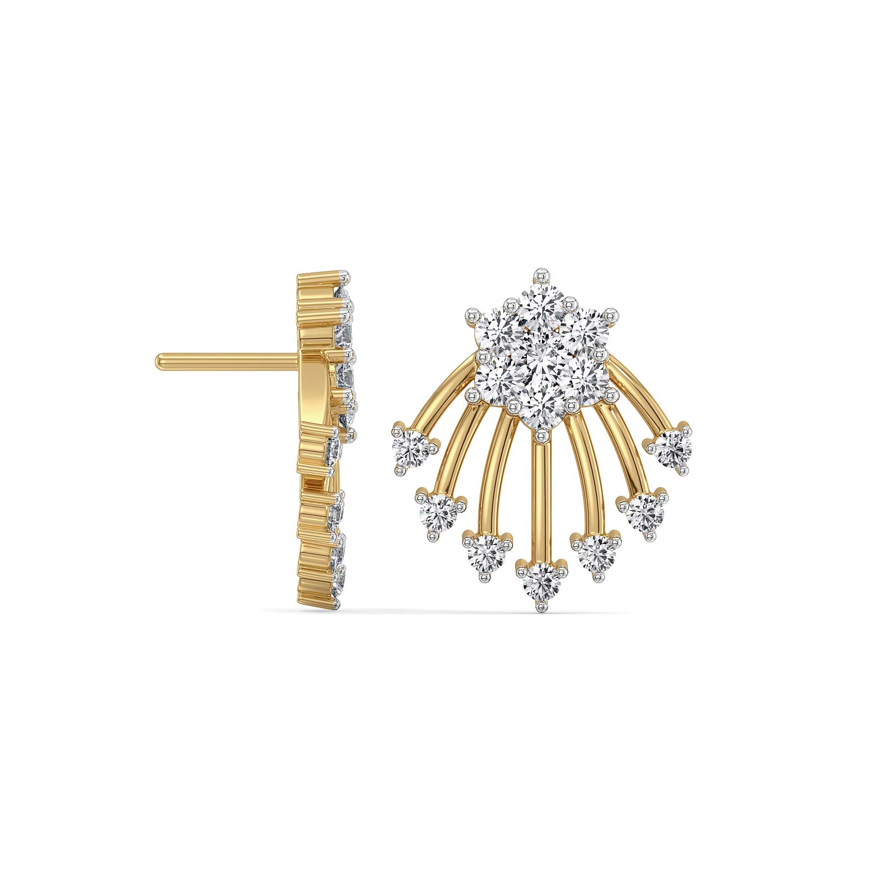 Shooting Star Lab Grown Diamond Earrings - perspective view