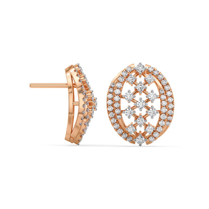Regal Weaves Lab Grown Diamond Earrings - perspective view