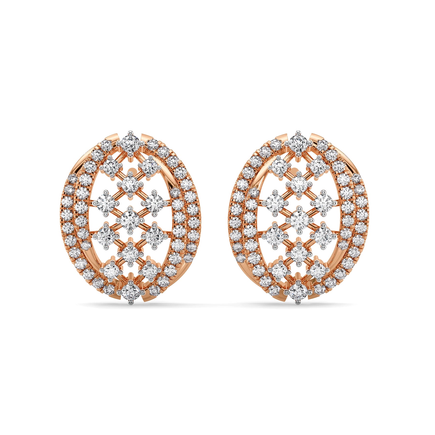 Regal Weaves Lab Grown Diamond Earrings - front view