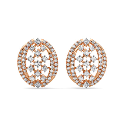 Regal Weaves Lab Grown Diamond Earrings - front view