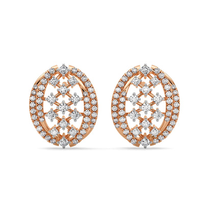 Regal Weaves Lab Grown Diamond Earrings - front view in 9KT