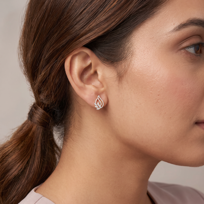 Leafy Bloom Lab Grown Diamond Earrings