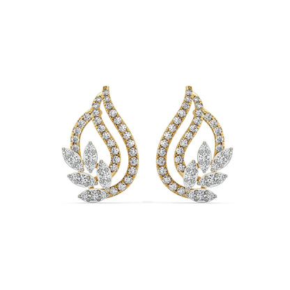 Leafy Bloom Lab Grown Diamond Earrings_in-stock