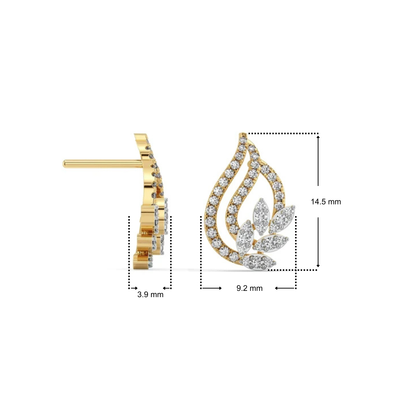Leafy Bloom Lab Grown Diamond Earrings