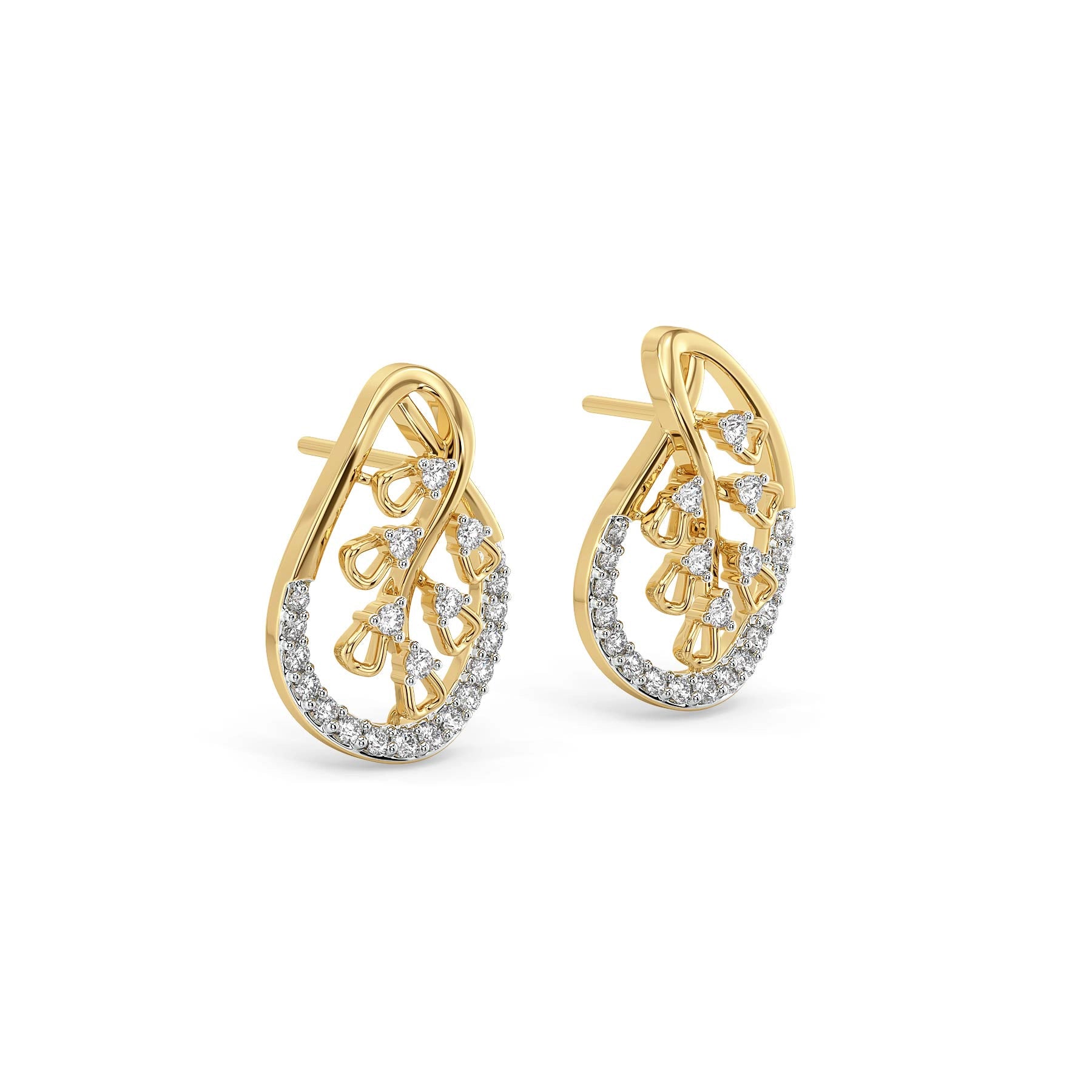 Teardrop Glow Lab Grown Diamond Earrings - side view