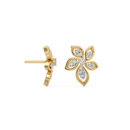Elegant Flora Lab Grown Diamond Earrings - perspective view