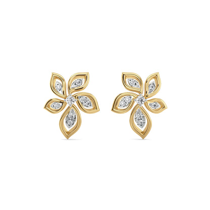Elegant Flora Lab Grown Diamond Earrings - front view