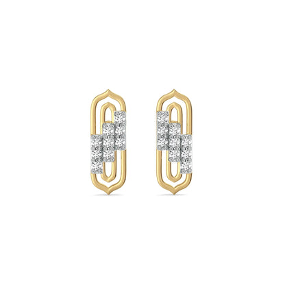 Fusion Lab Grown Diamond Earrings - front view in 9KT