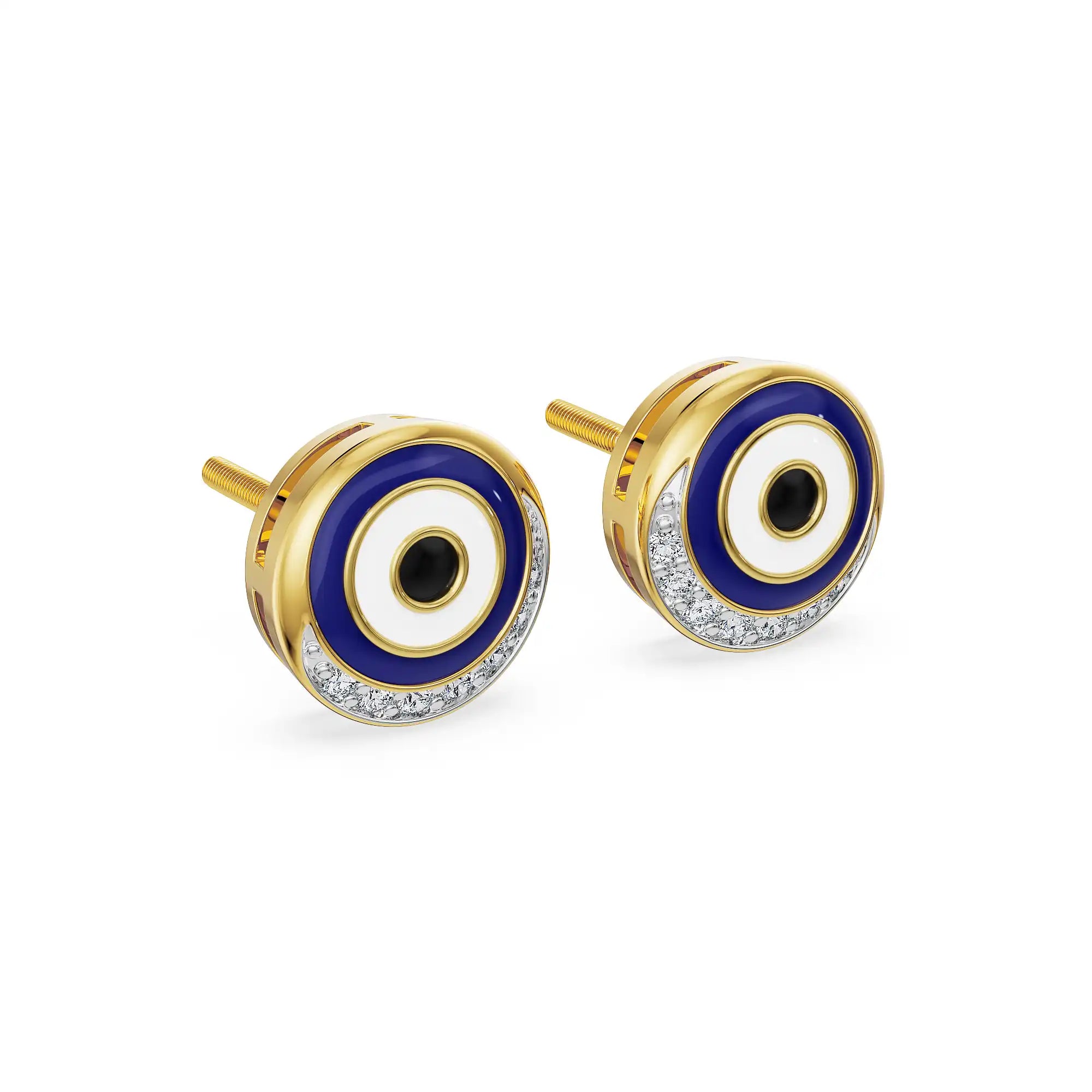Mystic Gaze Evil Eye Lab Diamond Studs - side view