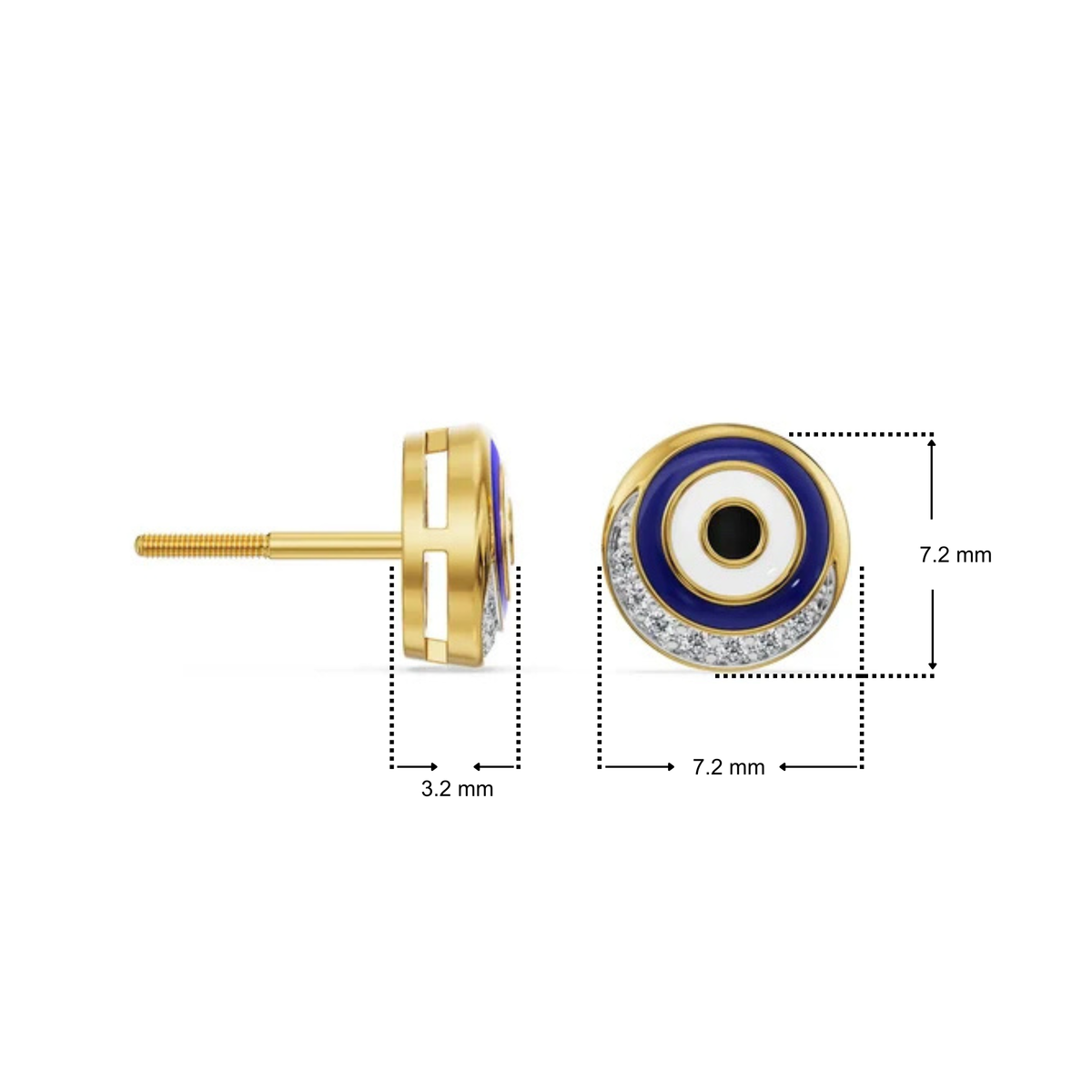 Mystic Gaze Evil Eye Lab Diamond Studs