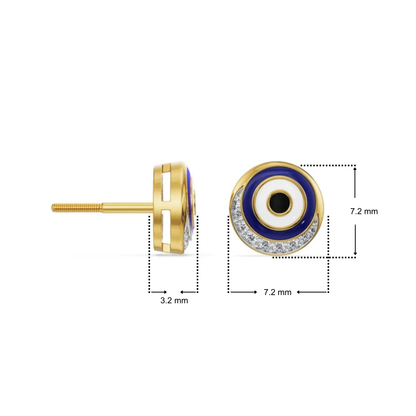 Mystic Gaze Evil Eye Lab Diamond Studs