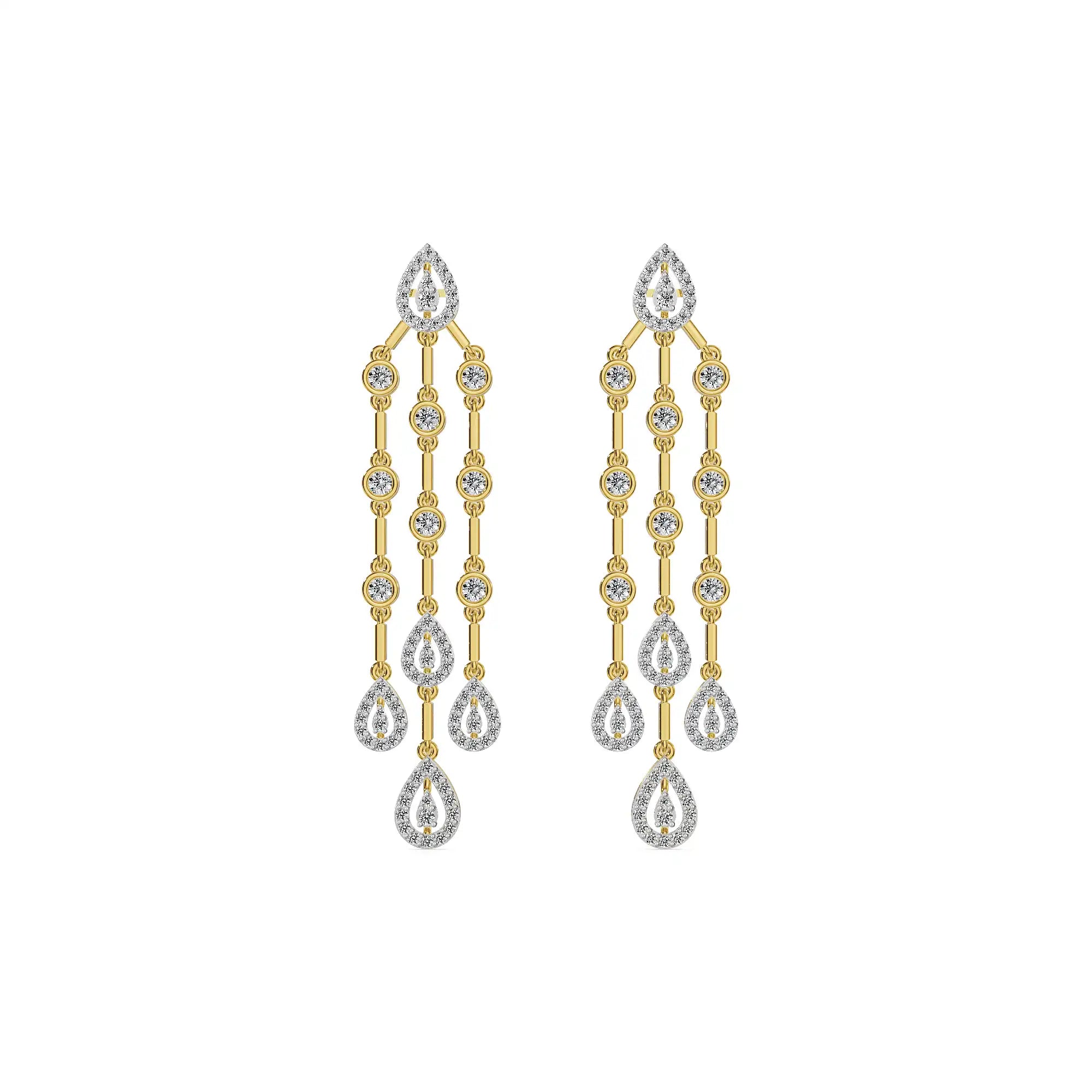 Celestial Cascade Lab Grown Diamond Drop Earrings