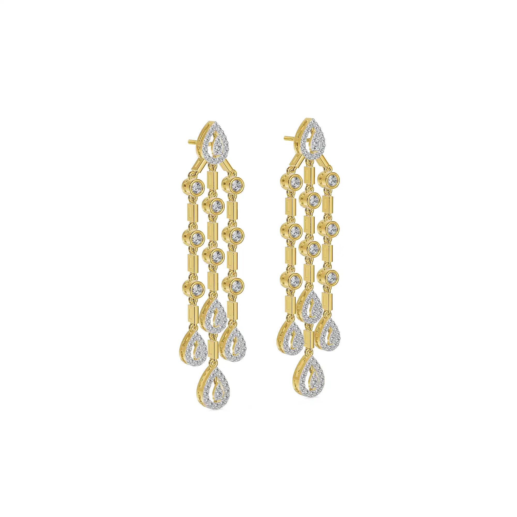 Celestial Cascade Lab Grown Diamond Drop Earrings