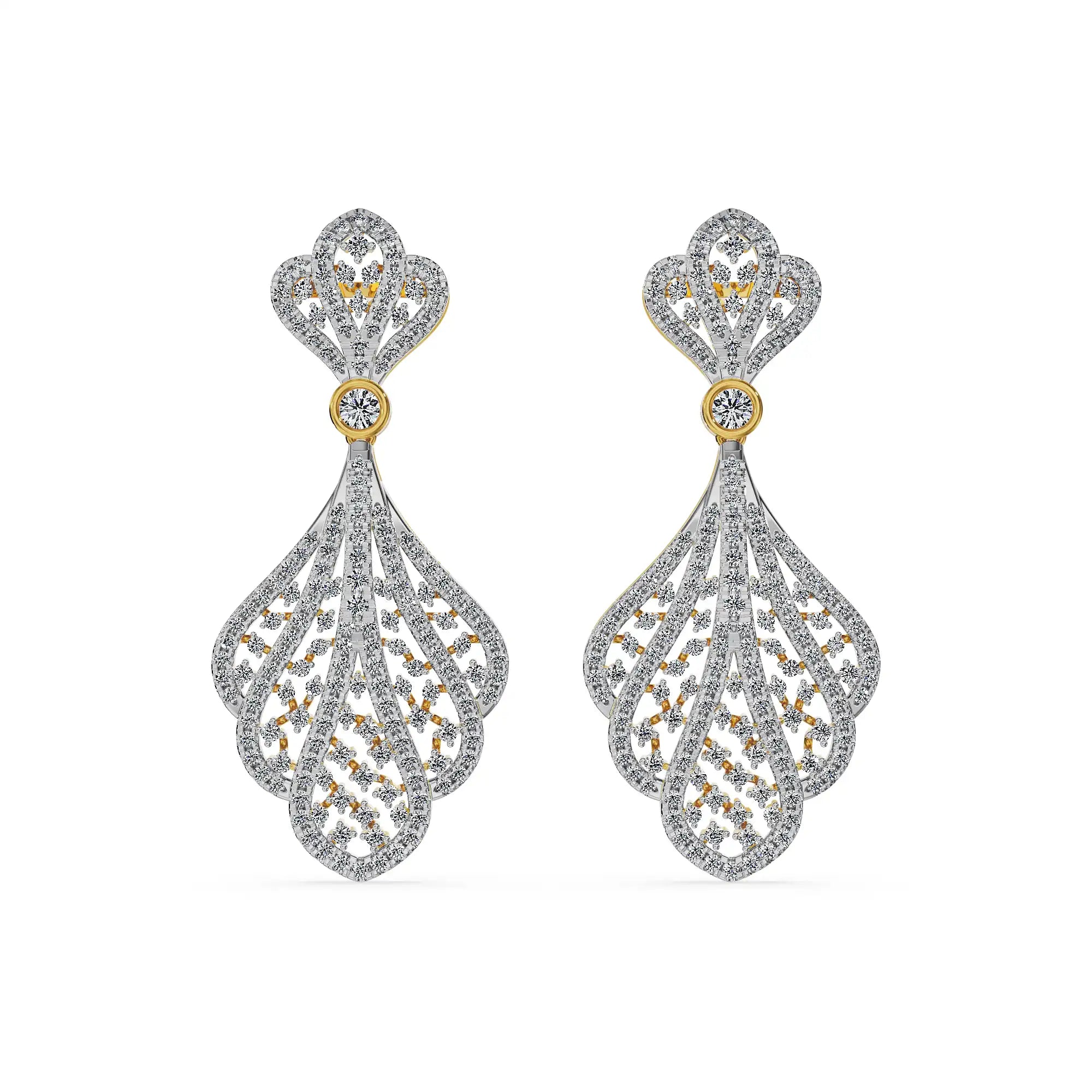Aurora Lace Lab Grown Diamonds Drop  Earrings