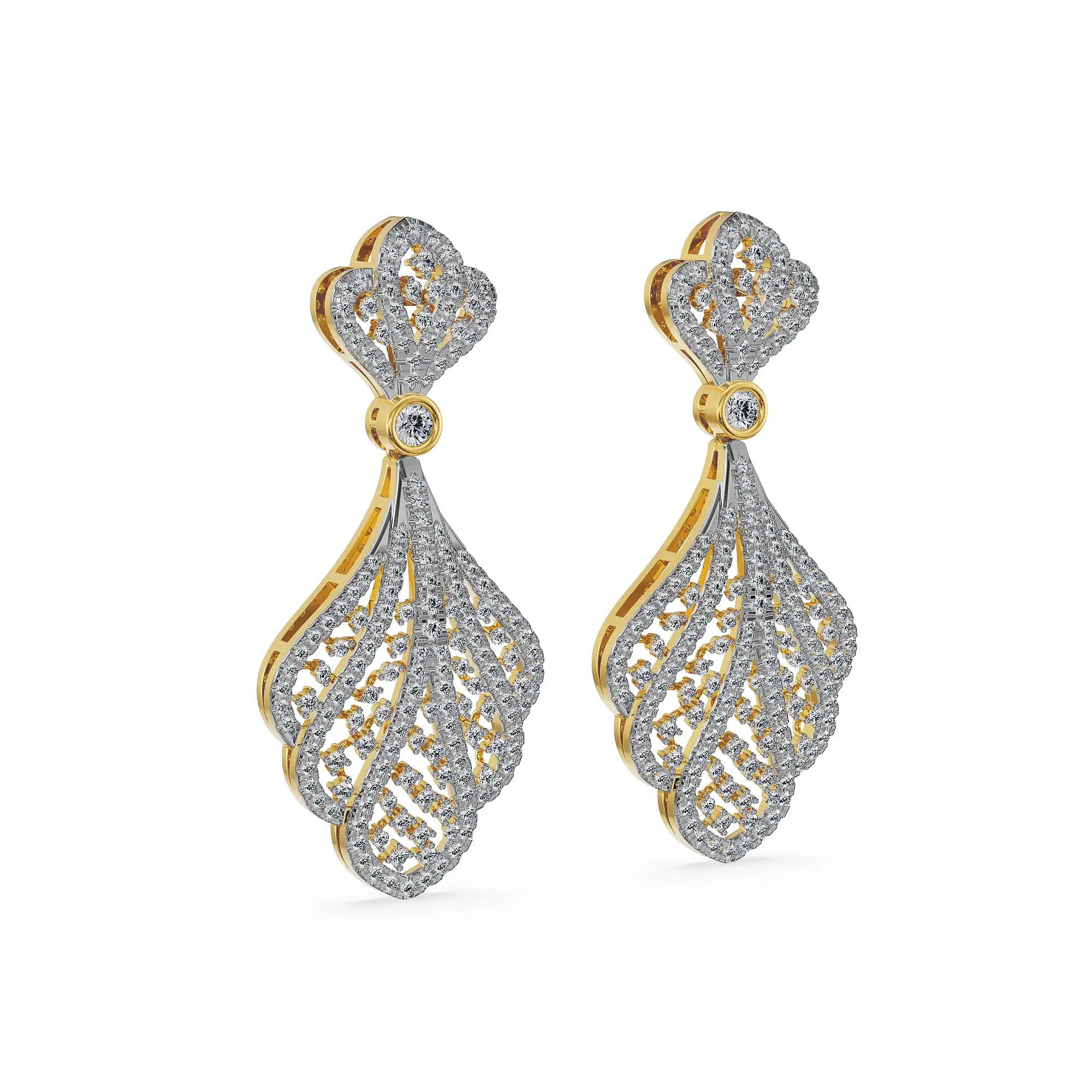 Aurora Lace Lab Grown Diamonds Drop  Earrings