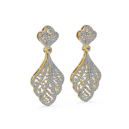 Aurora Lace Lab Grown Diamonds Drop  Earrings