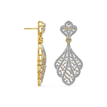 Aurora Lace Lab Grown Diamonds Drop  Earrings