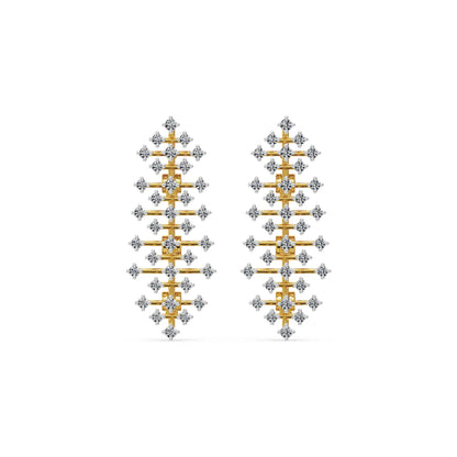Starlit Rosé Lab Grown Diamond Chandelier Earrings - Front View in 9KT