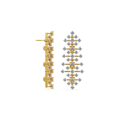 Starlit Rosé Lab Grown Diamond Chandelier Earrings - Perspective view
