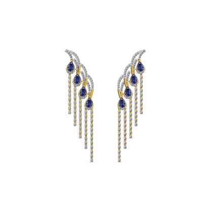 Blue Ember Lab Grown Diamond Chandelier Earrings_in-stock