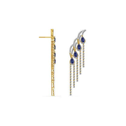 Blue Ember Lab Grown Diamond Chandelier Earrings_in-stock