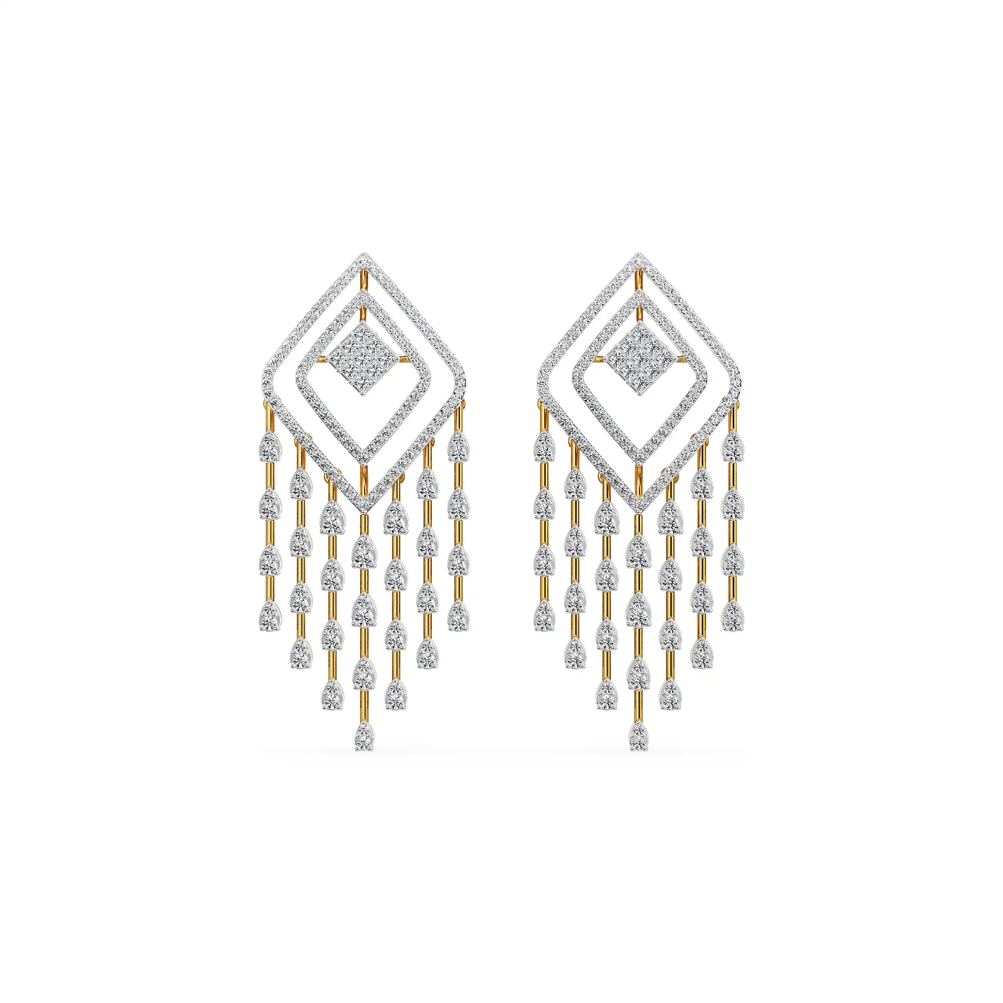 Chime Tassle Lab Grown Diamond Chandelier Earrings 9KT
