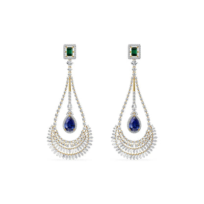 Royal Rhapsody Lab Grown Diamond Chandelier Earrings - Front View